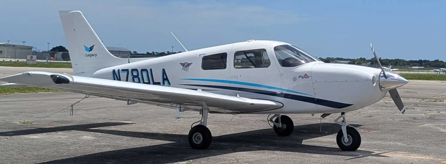 Fly Legacy Aviation Piper Pilot 100i, tail number N780LA, parked on the ramp
